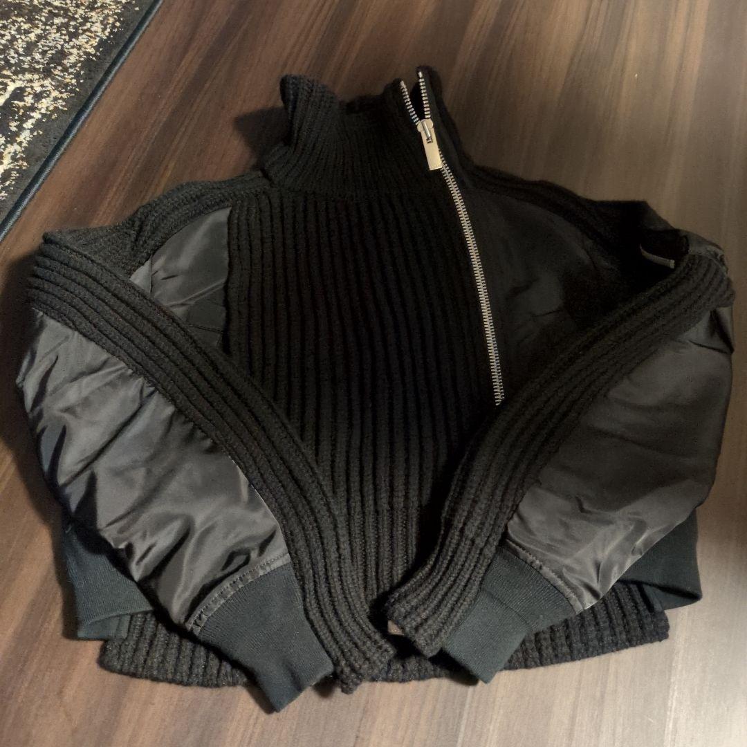 sacaiニットドッキングMA1ボンバージャケットブルゾン