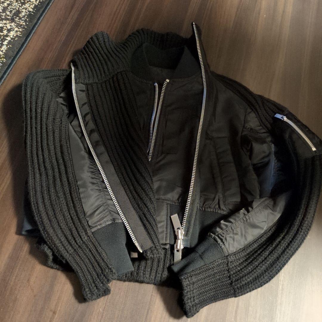 sacaiニットドッキングMA1ボンバージャケットブルゾン