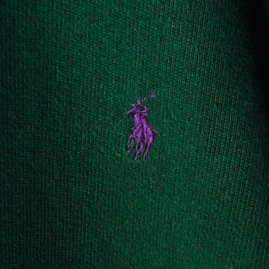 【希少カラー】ポロバイラルフローレン ハーフジップ 刺繍ロゴ ゆるだぼ XL 緑