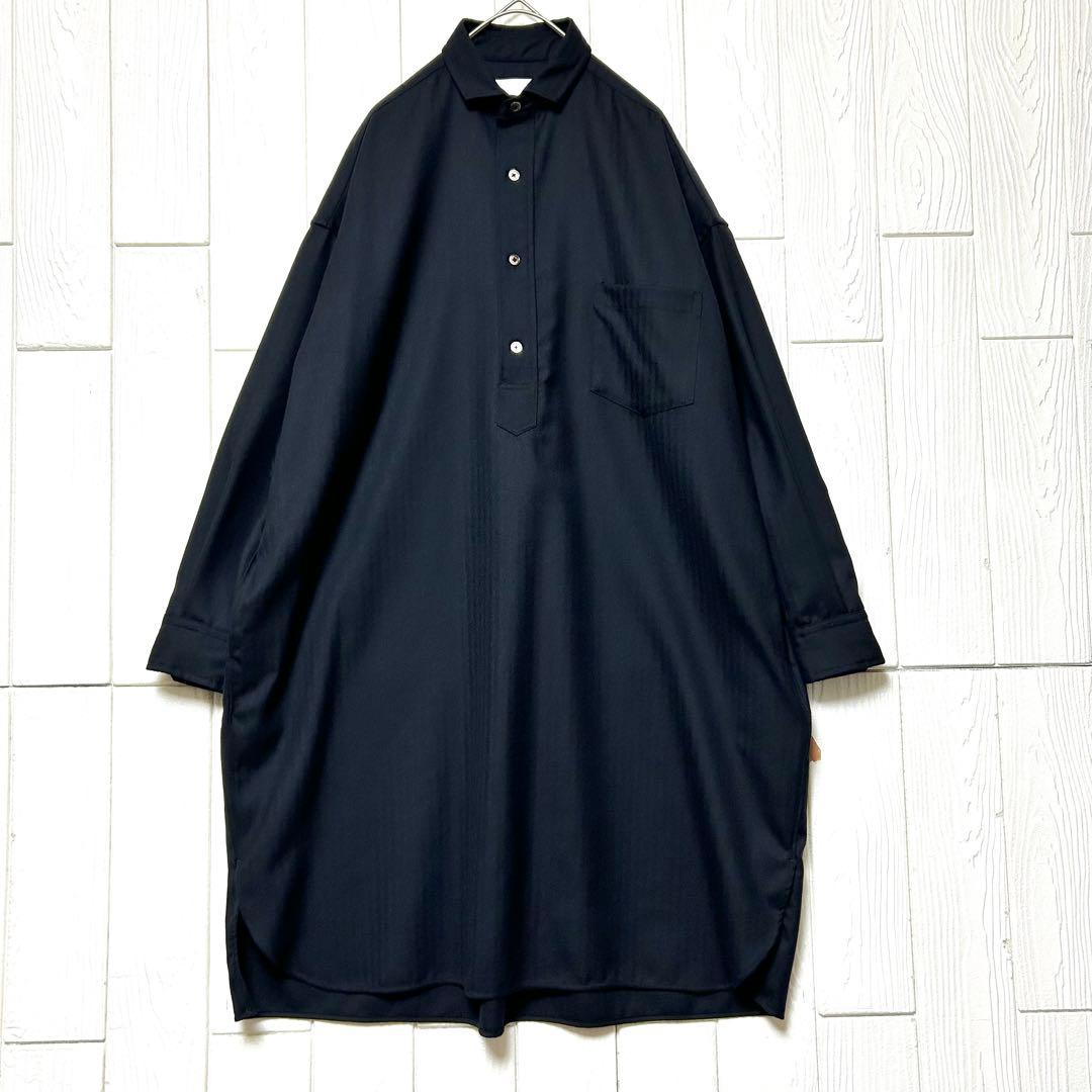 最終値下げ TICCA ウール100% スクエアビッグ ロングシャツ