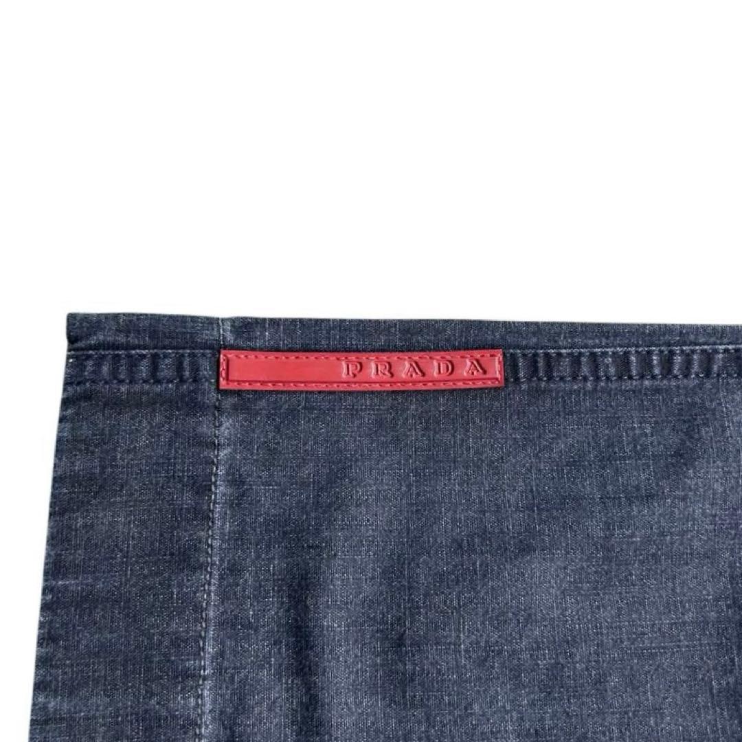 良品 PRADA デニム パンツ ボトム ブーツカット メンズ ロゴ 40 人気
