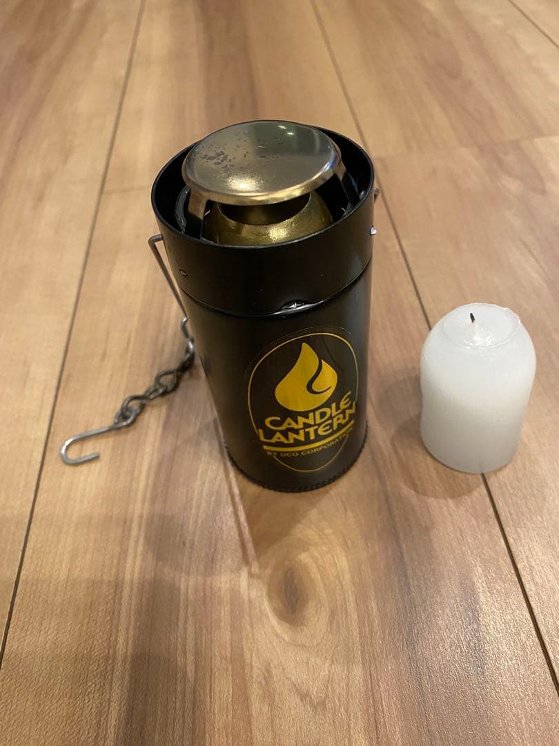 90s USA製　旧ロゴ　UCO キャンドルランタン　黒×金　金デカール　希少