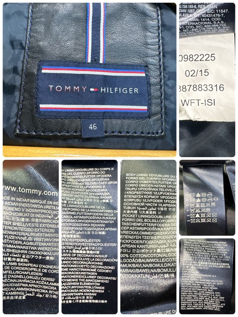 トミーフィルフィガー　ラムレザージャケット　ジップ