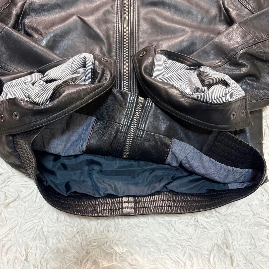 トミーフィルフィガー　ラムレザージャケット　ジップ