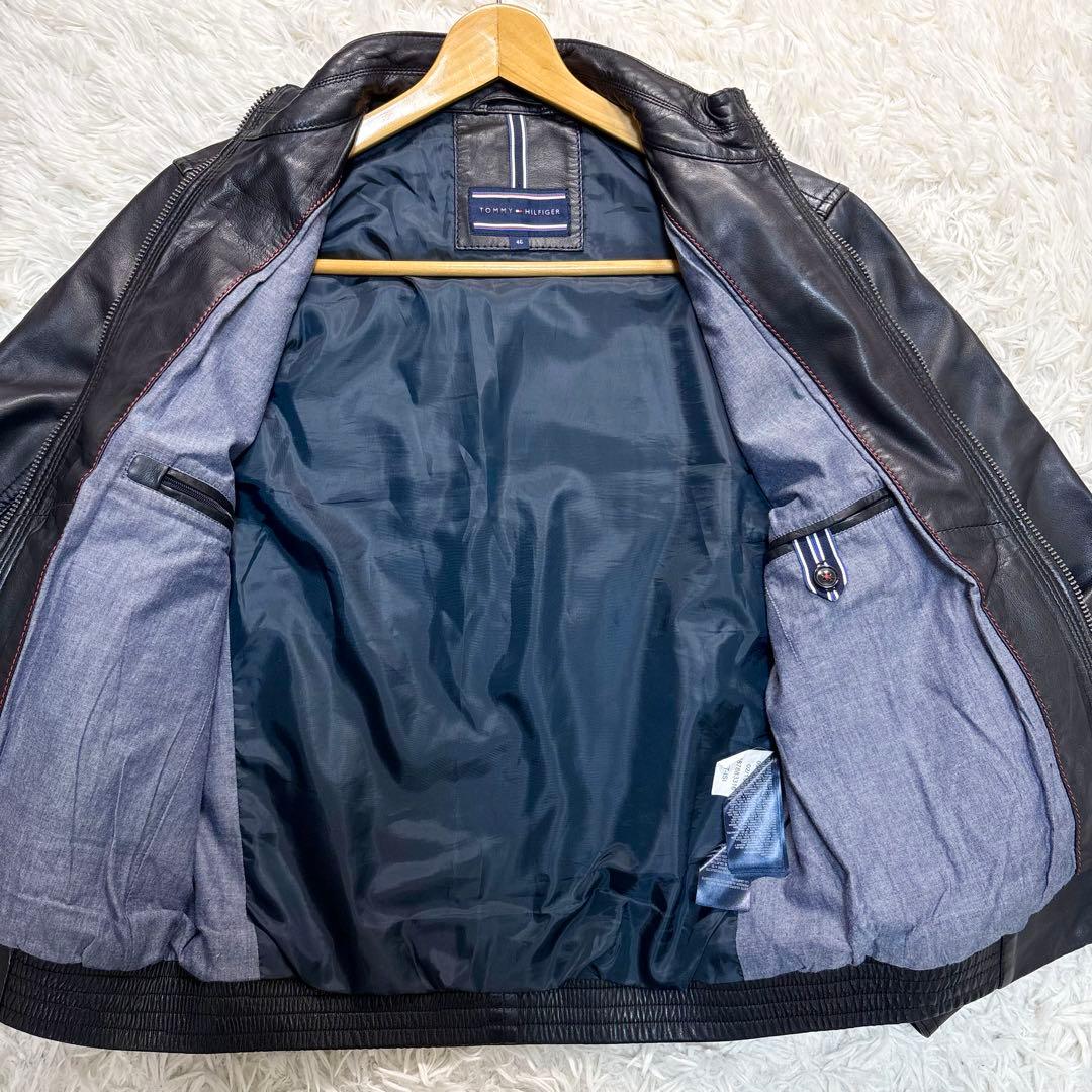 トミーフィルフィガー　ラムレザージャケット　ジップ