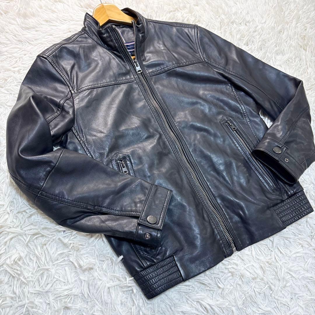 トミーフィルフィガー　ラムレザージャケット　ジップ