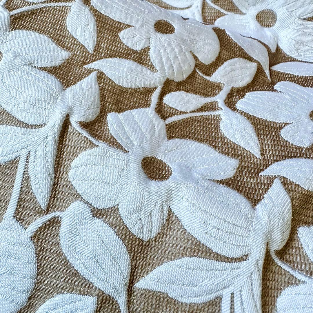 【着用1回】セブンテン　ツートンジャガードフラワースカート　ライトベージュ　S