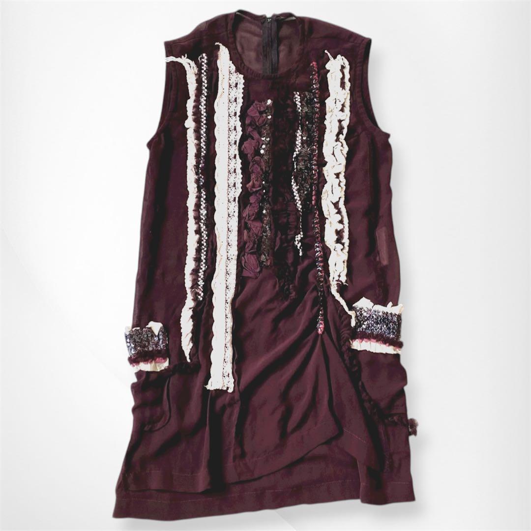 トリコ コムデギャルソン スパンコール装飾ワンピース