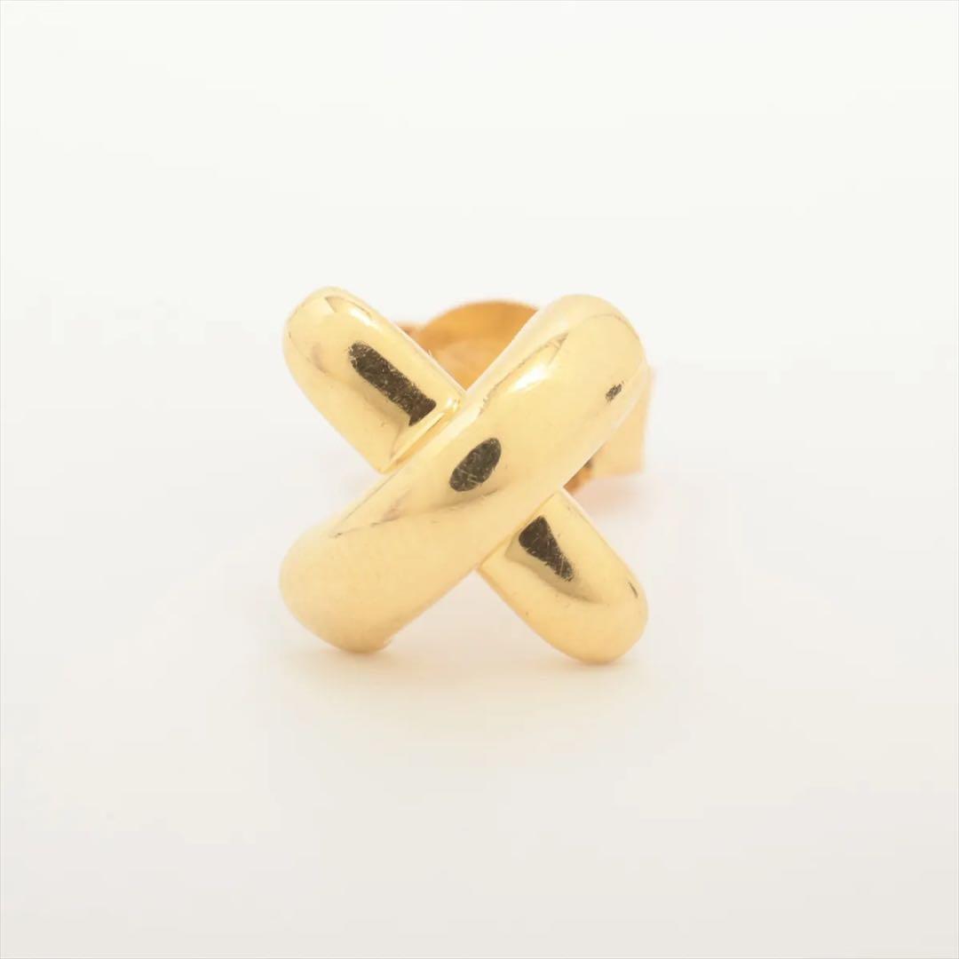 Tiffany クロスステッチ　ピアス　ゴールド　片耳 750 クロス