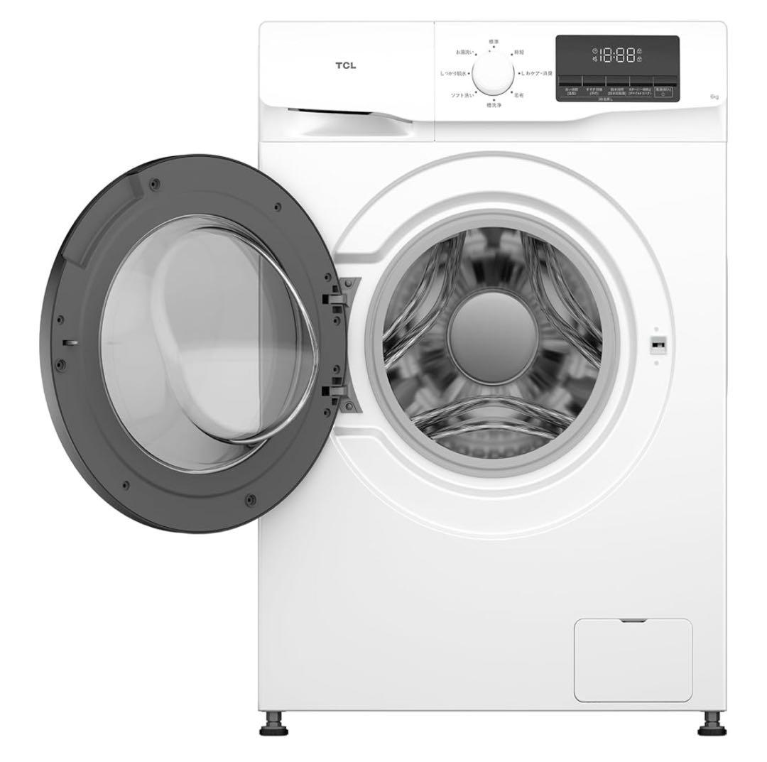 TCL ドラム式洗濯機 奥行48㎝ 幅60㎝ 超薄型 ホワイト CWD60AW