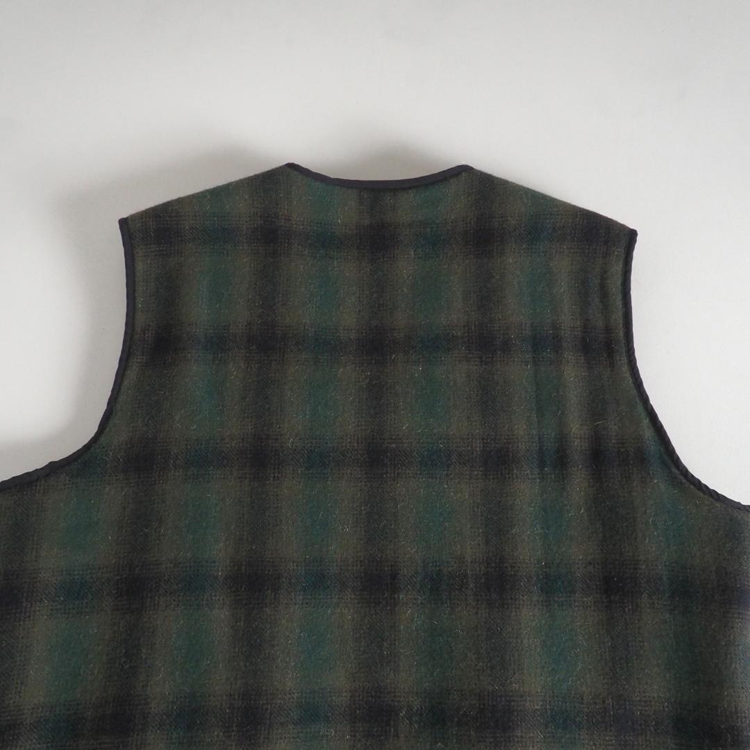 ウールリッチ　ベスト　裏地ボア　チェック柄　グリーン　美品