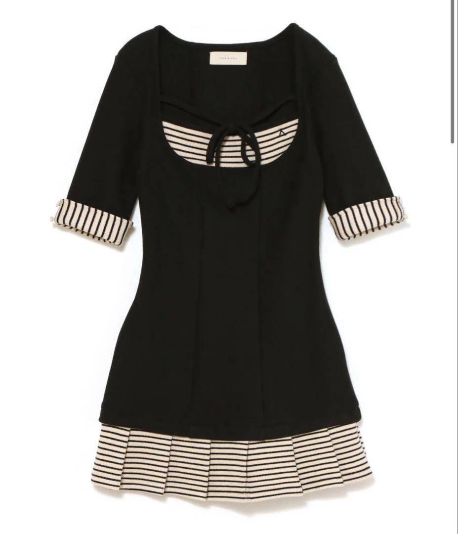 ワンピース andmary Aiden pleats mini dress black