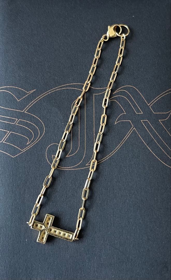 SJX　K18YG クロスダイヤ　ブレスレット