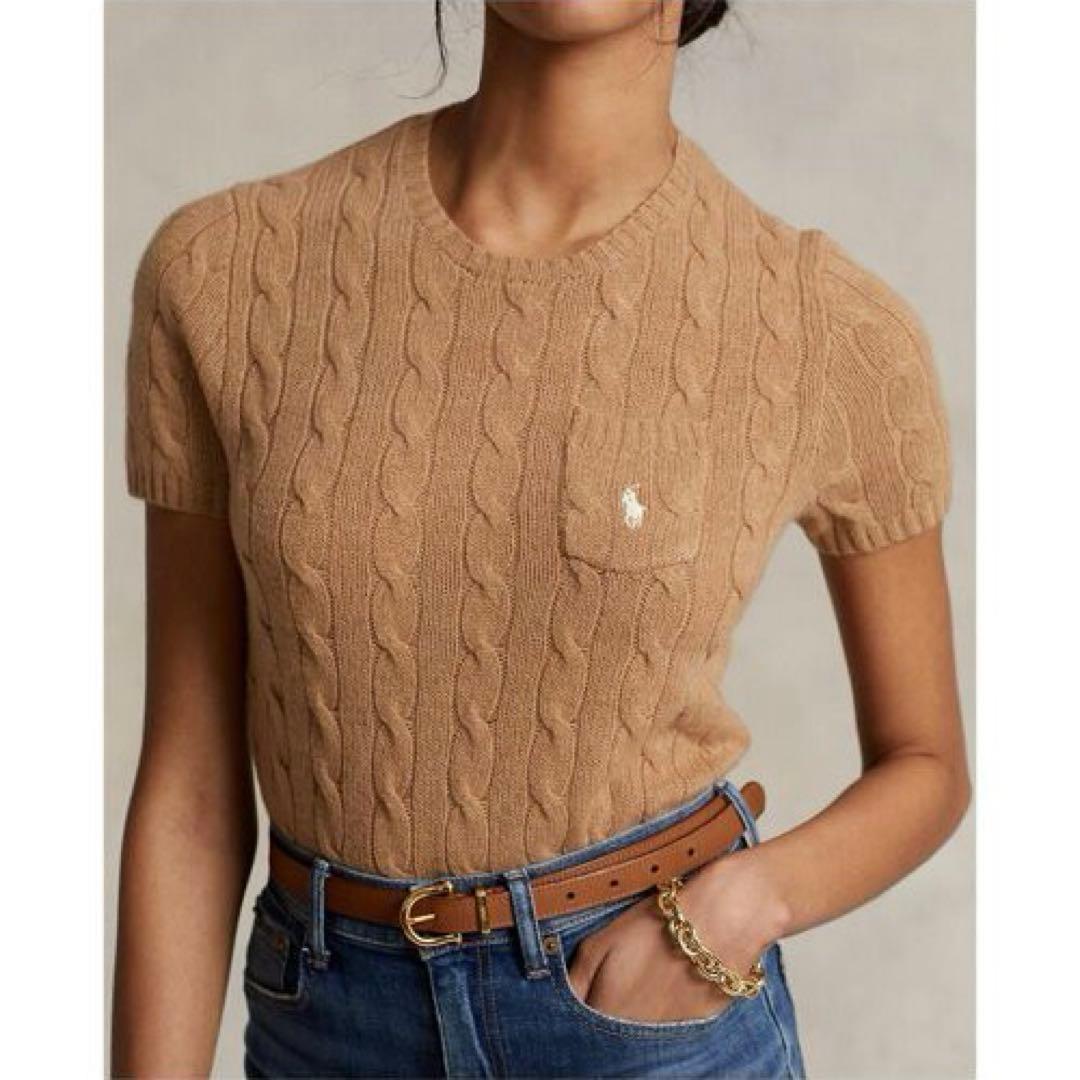ポロ ラルフローレン 半袖　ケーブルニット　カシミヤ混　現行タグ　完売品