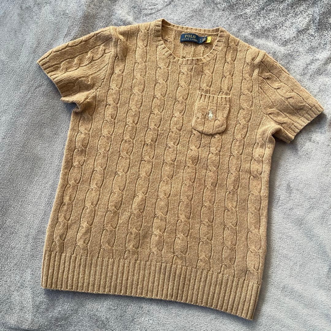 ポロ ラルフローレン 半袖　ケーブルニット　カシミヤ混　現行タグ　完売品