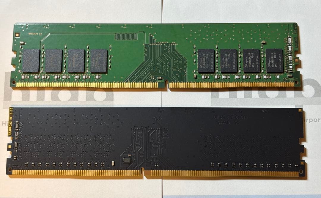8GB DDR4 2666MHz メモリーモジュール　２枚　合計16GB