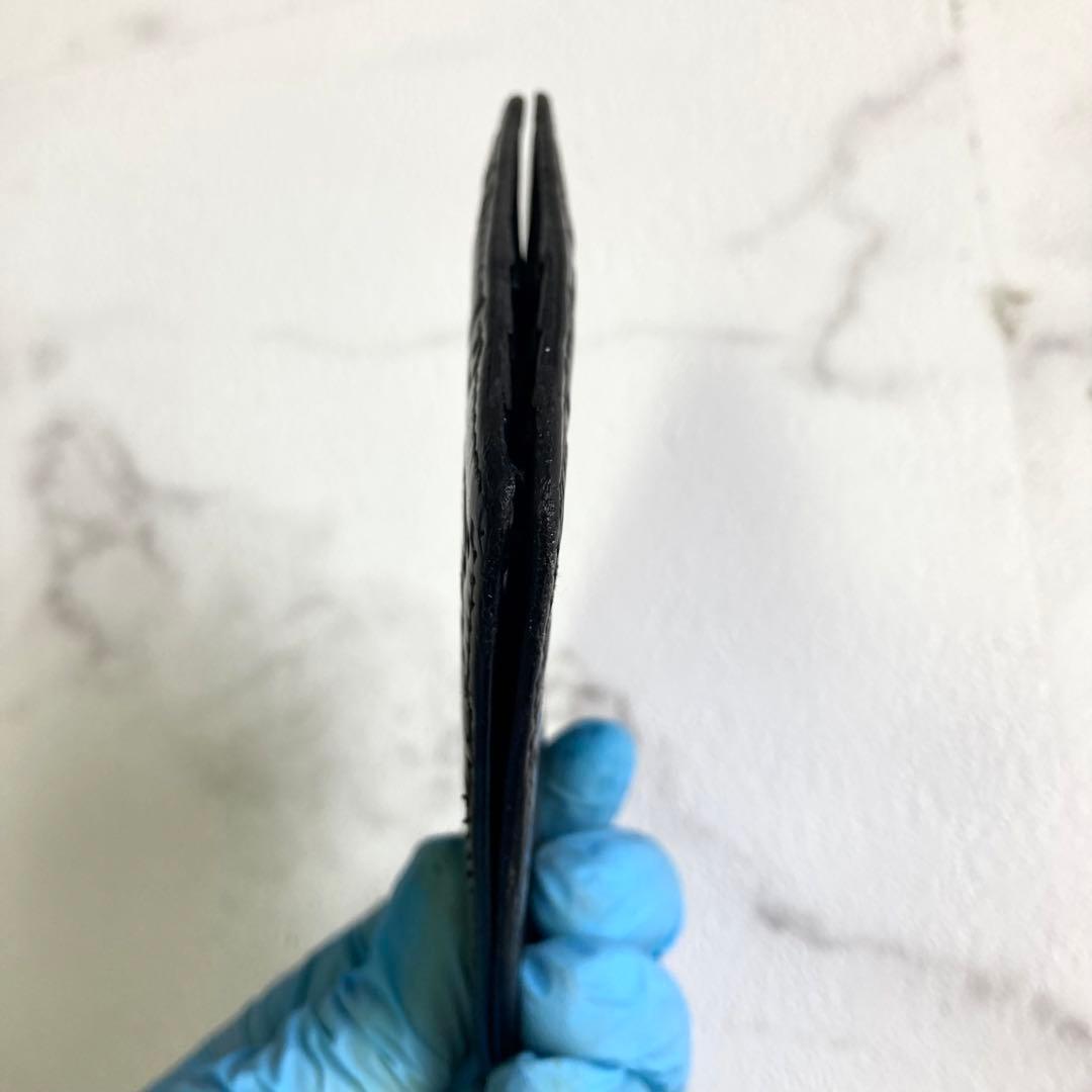 極美品 グッチ マネークリップ シマ レザー GG 札 カードケース 黒