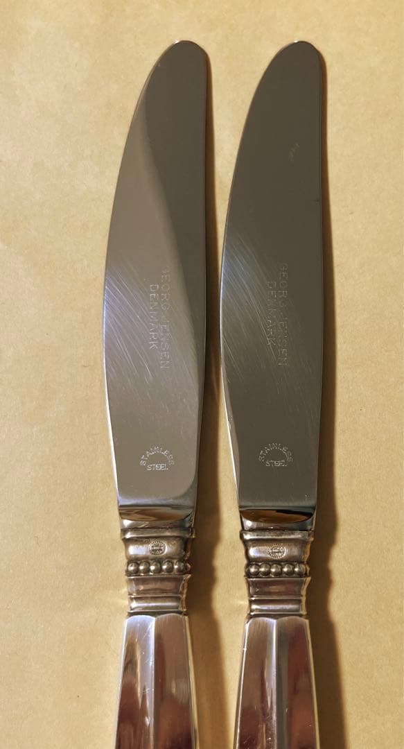 2本セット ジョージジェンセン アカンサス ナイフ スターリング アンティーク