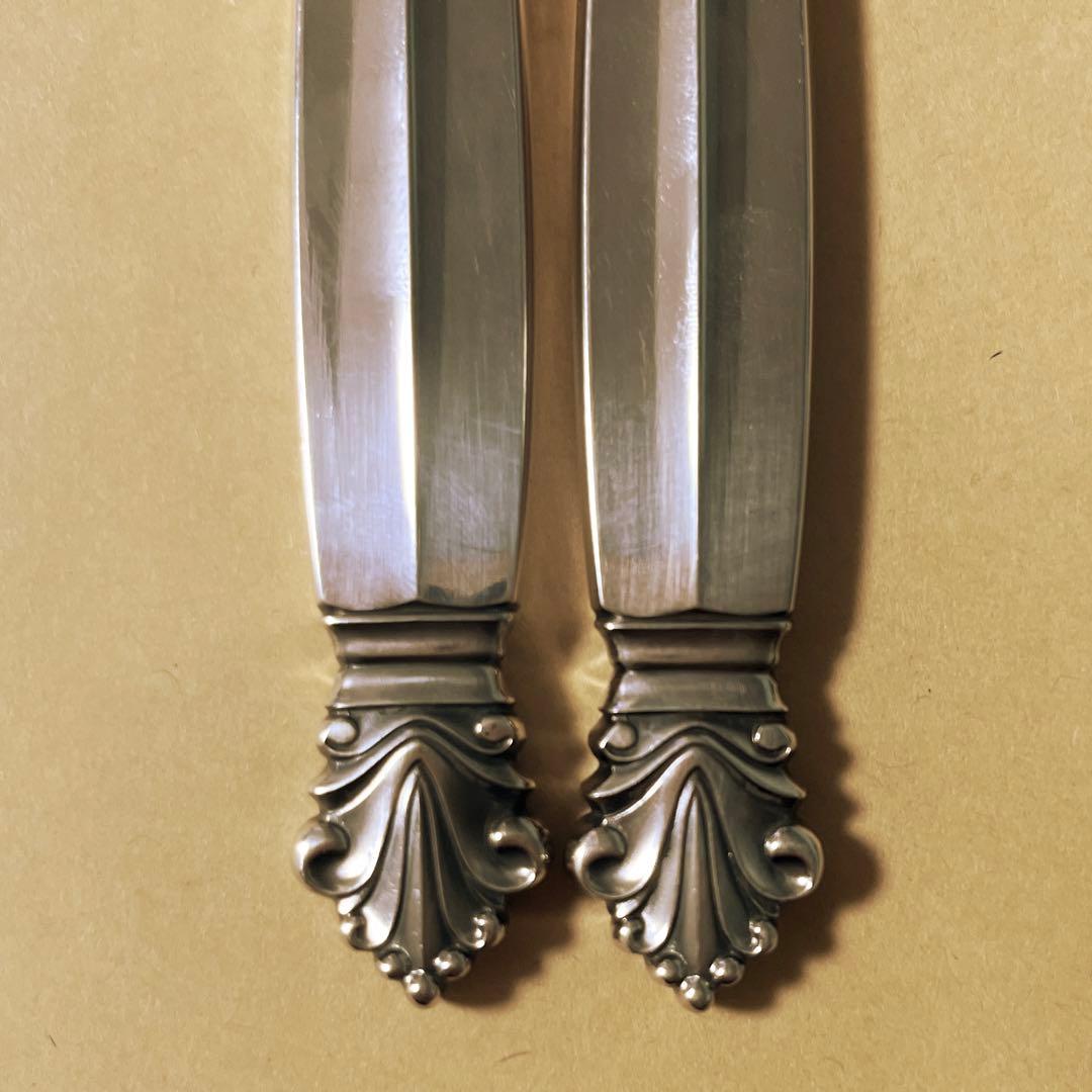 2本セット ジョージジェンセン アカンサス ナイフ スターリング アンティーク