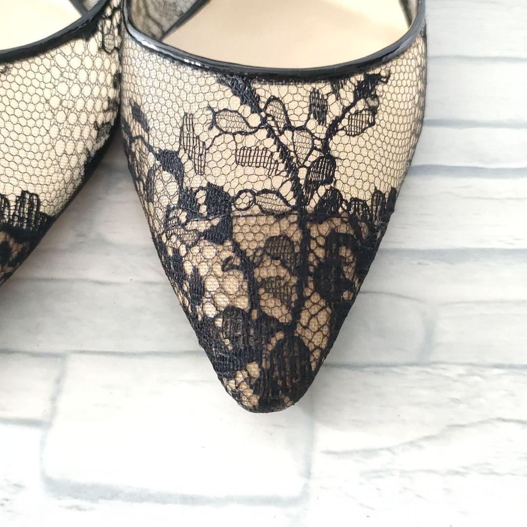 未使用品✨ジミーチュウ　レースパンプス　ポインテッドトゥ　黒　37