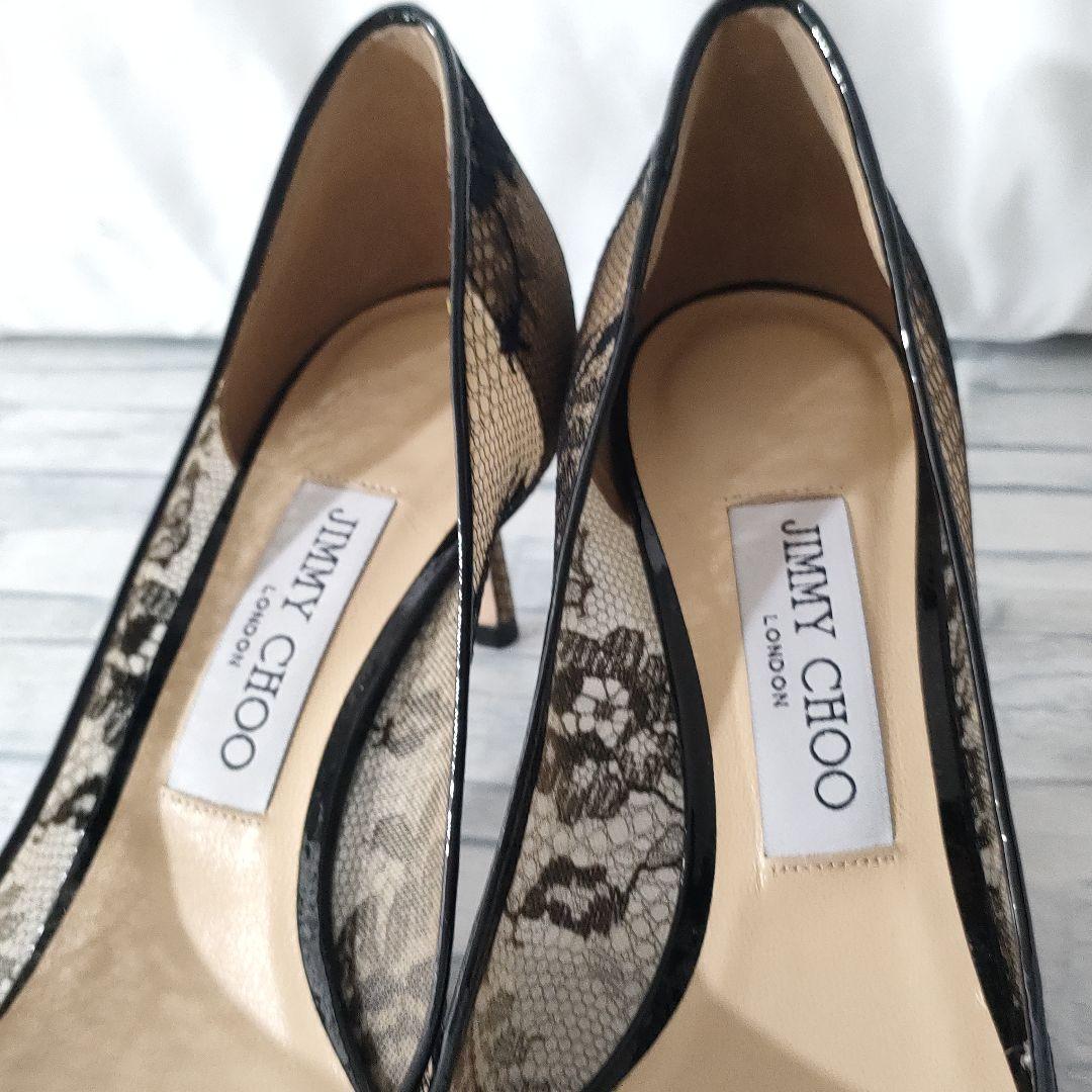 未使用品✨ジミーチュウ　レースパンプス　ポインテッドトゥ　黒　37