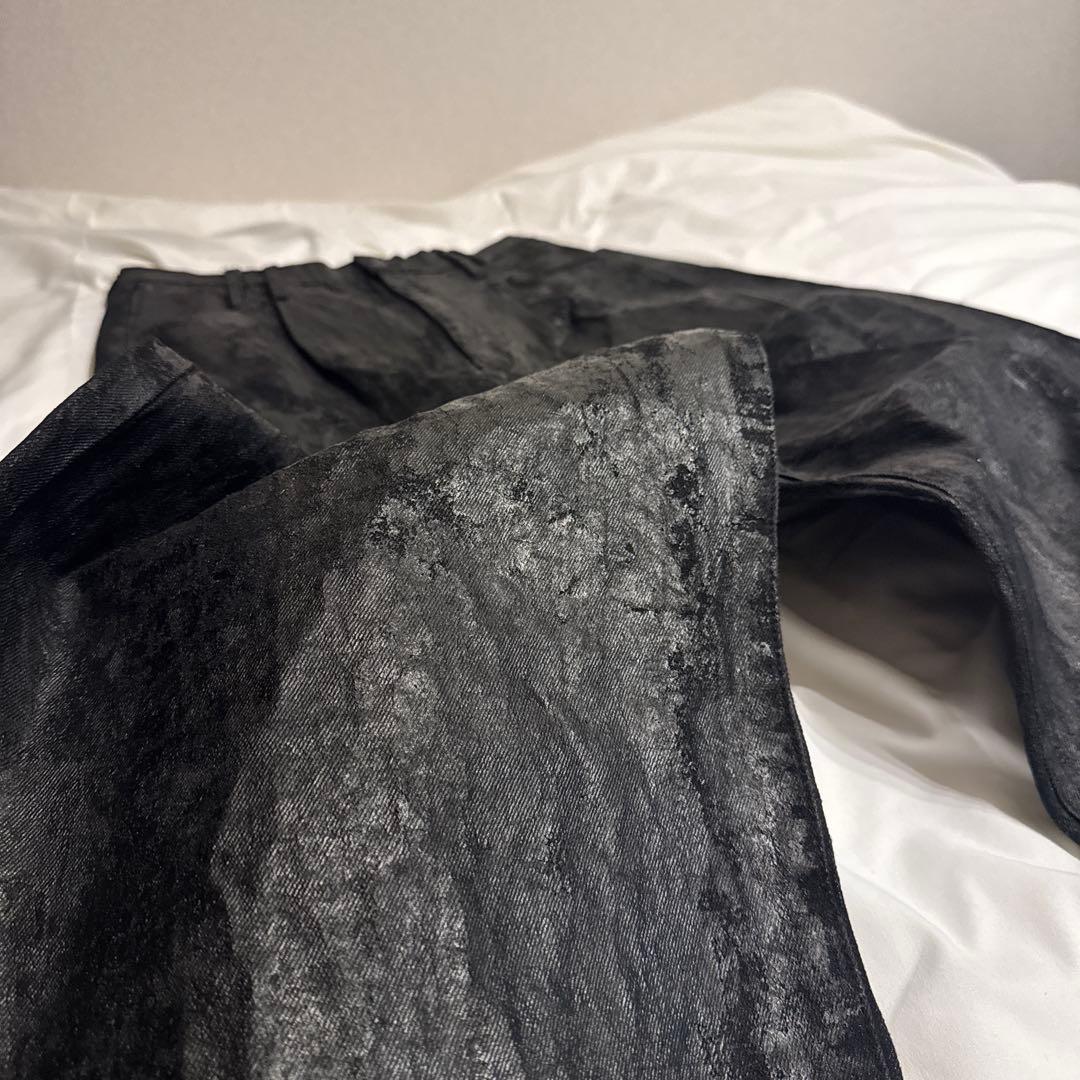 パンツ Waxed coating straightdenimpants remake