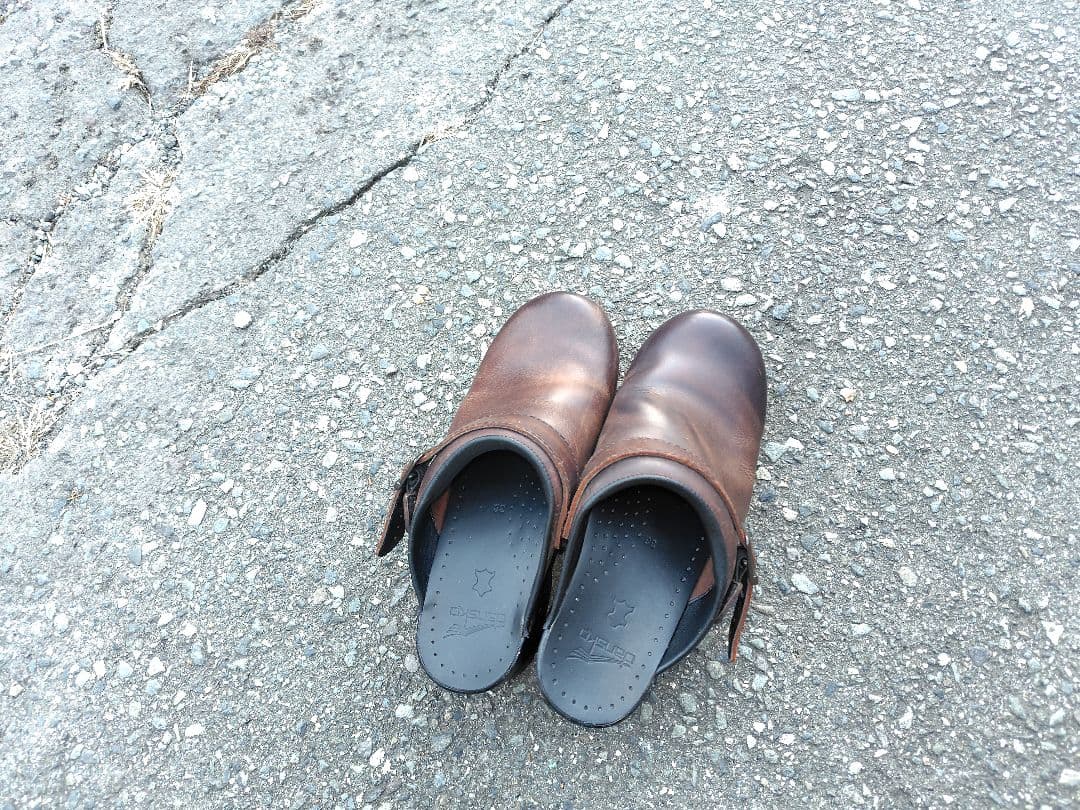 dansko ダンスコ レザー サボサンダル レディース 38 ダークブラウン