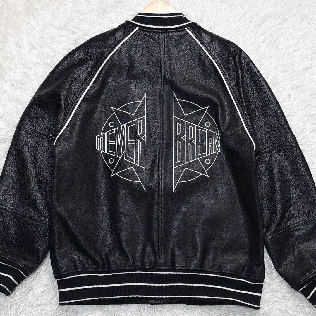 ザラ レザージャケット XL 水牛革 MA-1 リプ ブラック never