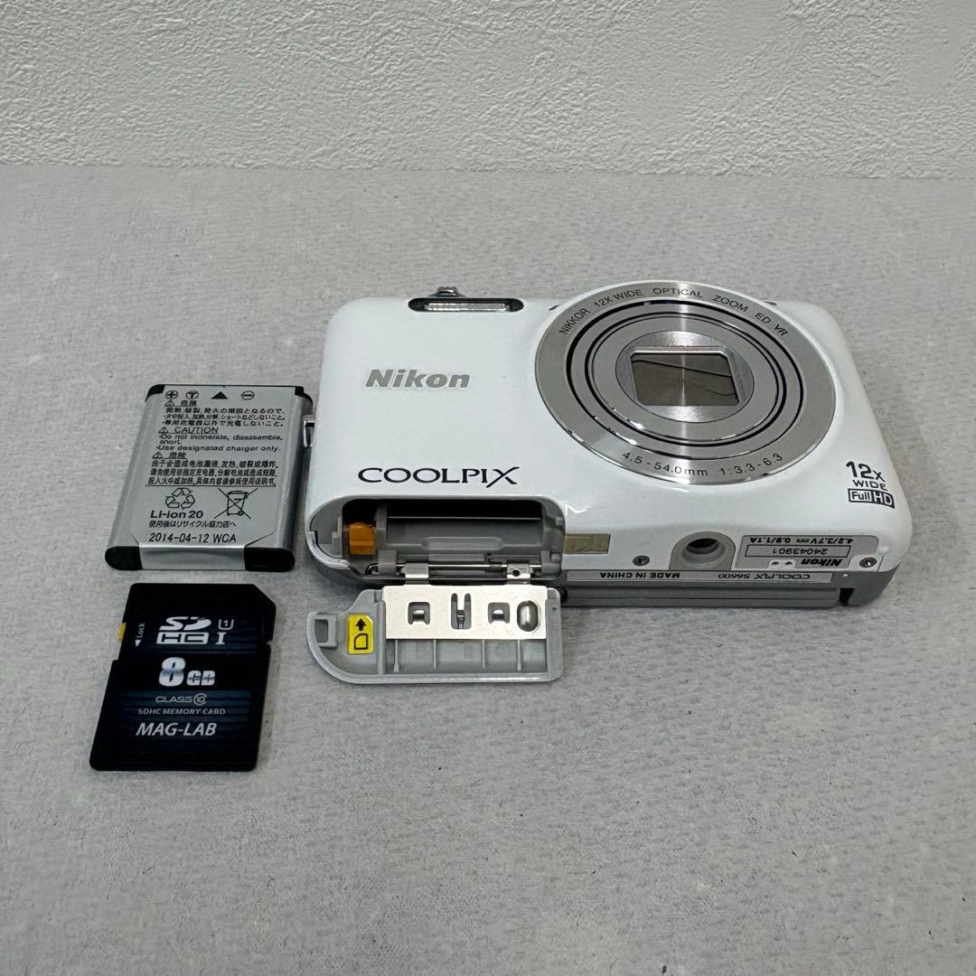 【美品稼動品】Nikon COOLPIX S6600 ホワイト　コンデジ