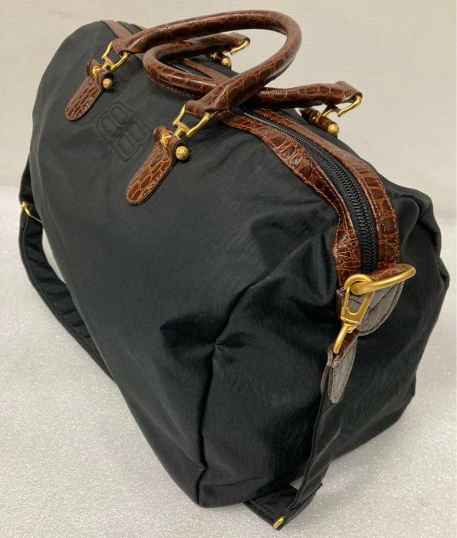 美品 BALENCIAGA ナイロン ボストンバッグ ハンドバッグ 2way