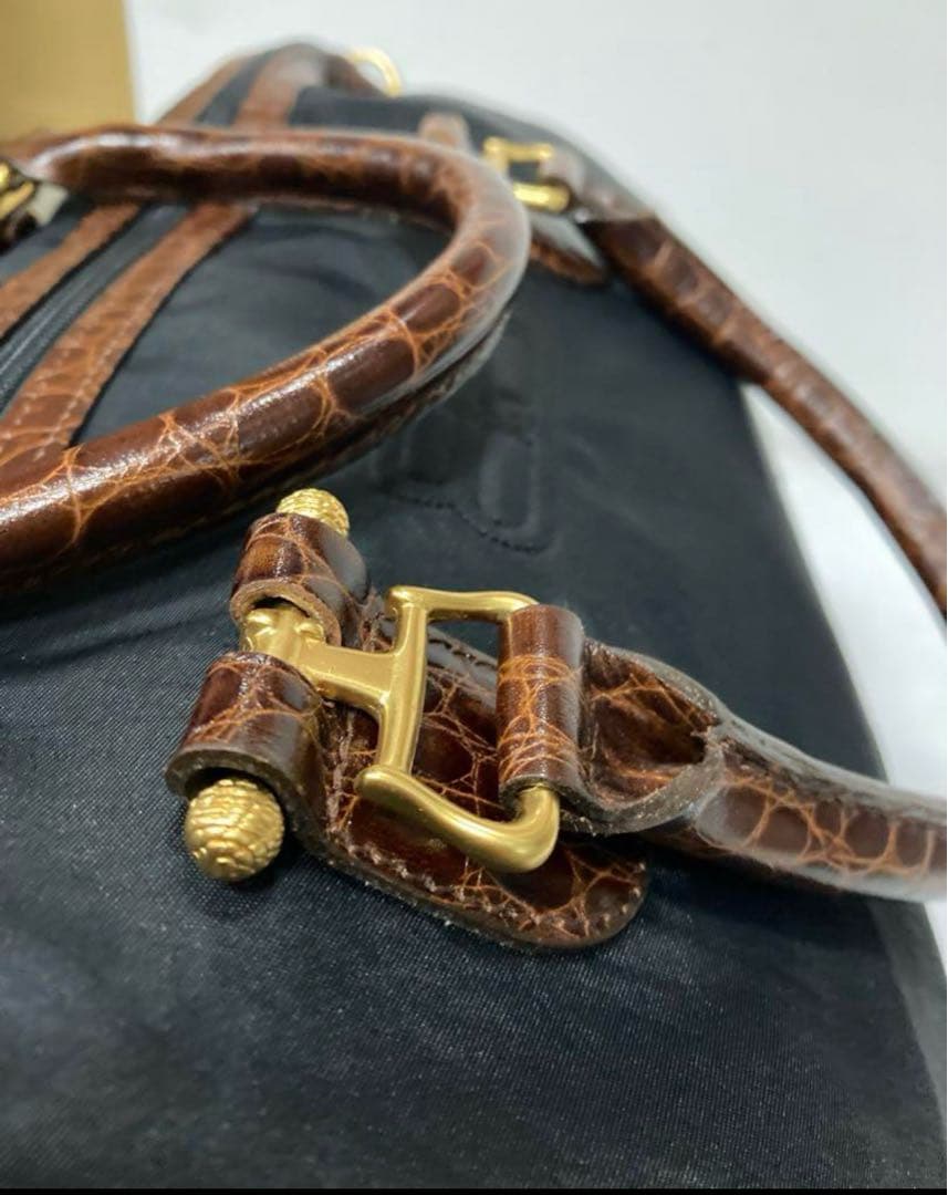 美品 BALENCIAGA ナイロン ボストンバッグ ハンドバッグ 2way