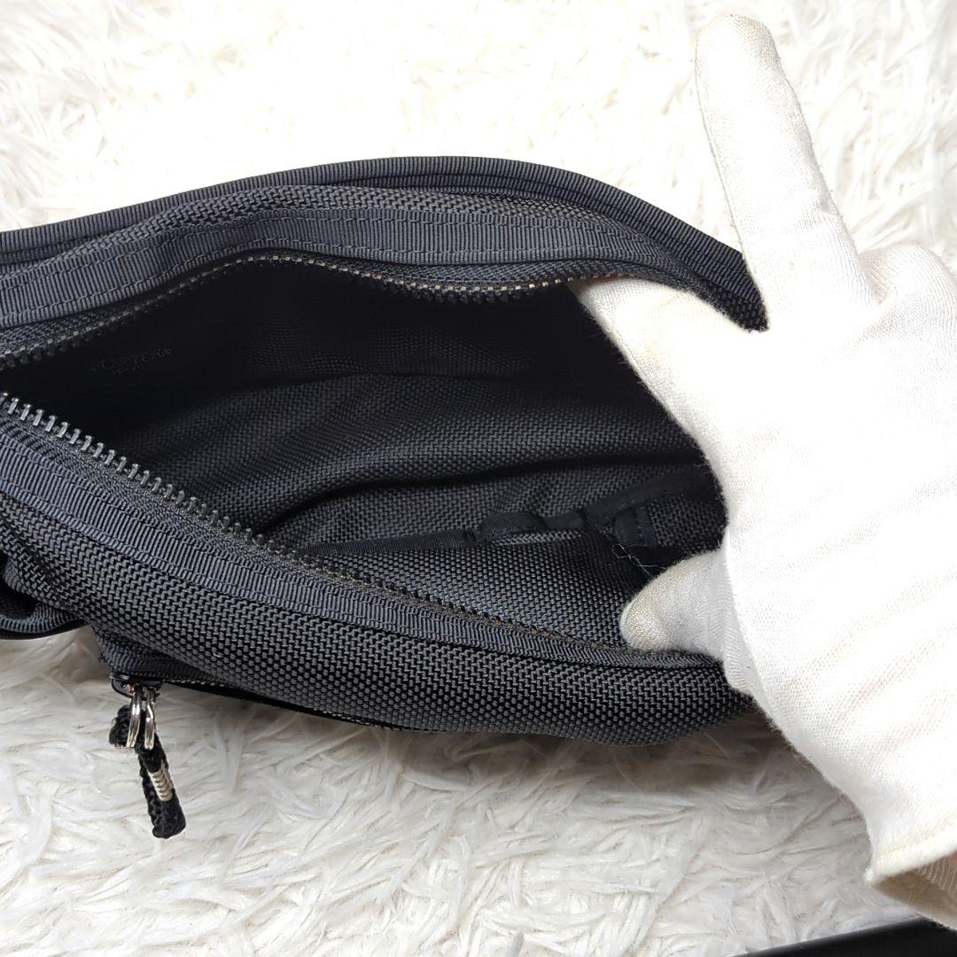 美品✨ポーター ヒート ウエストバッグ ナイロン レザー ブラック ロゴ型押し