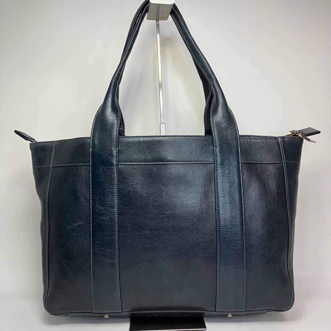 aniary アニアリ ネイビー レザー　トートバッグ 日本製 ビジネスバッグ