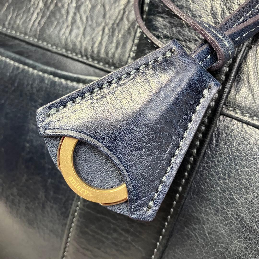 aniary アニアリ ネイビー レザー　トートバッグ 日本製 ビジネスバッグ