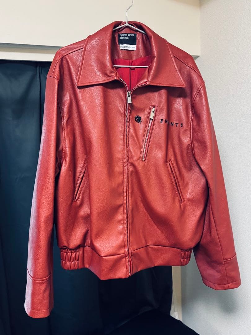 ERD 23FW オピウム刺繍レザージャケット 赤