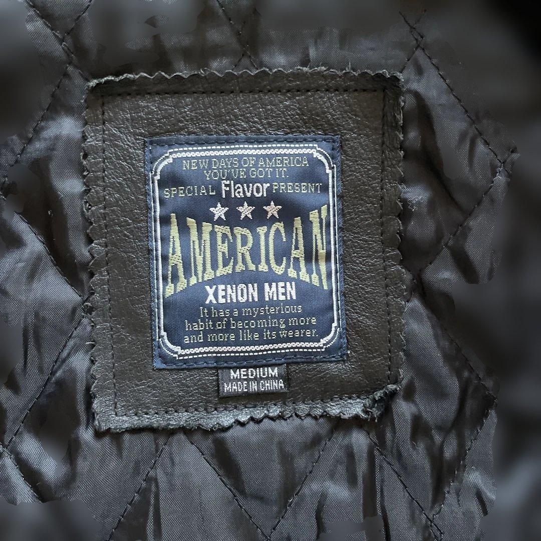 90's✨レザージャケット　スタジャン　本革　ワッペン　M オーバーサイズ