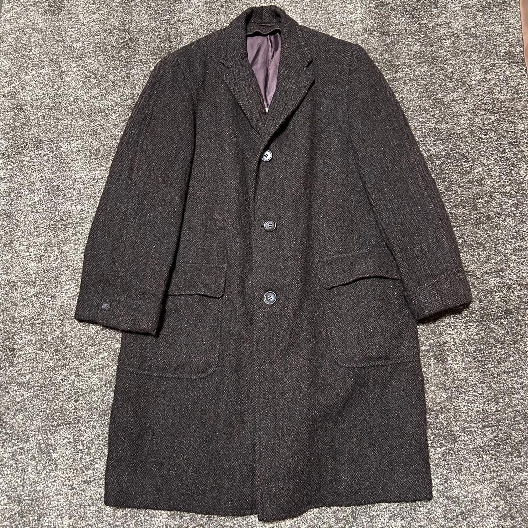 60's ハリスツイード　ヴィンテージ　チェスターコート　古着　貴重