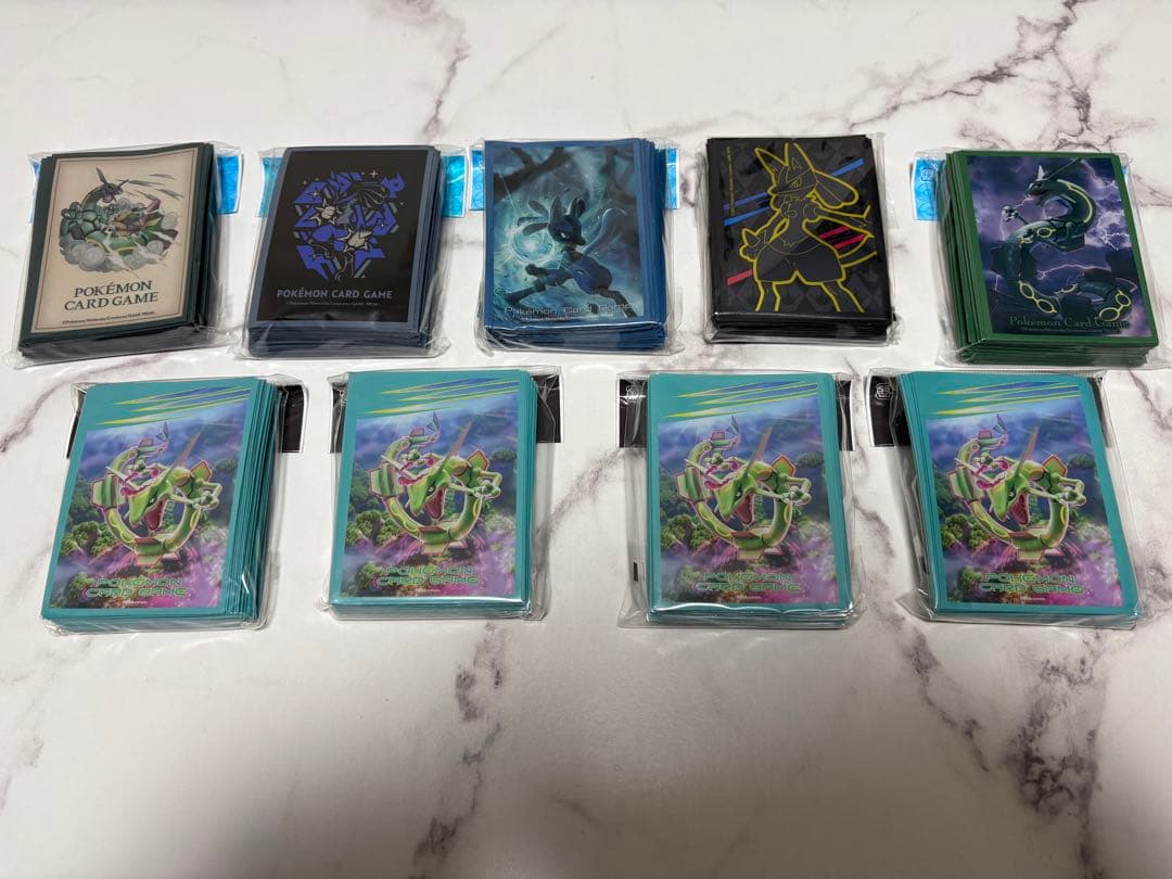 ポケモンカード　公式スリーブ　ルカリオ　レックウザ