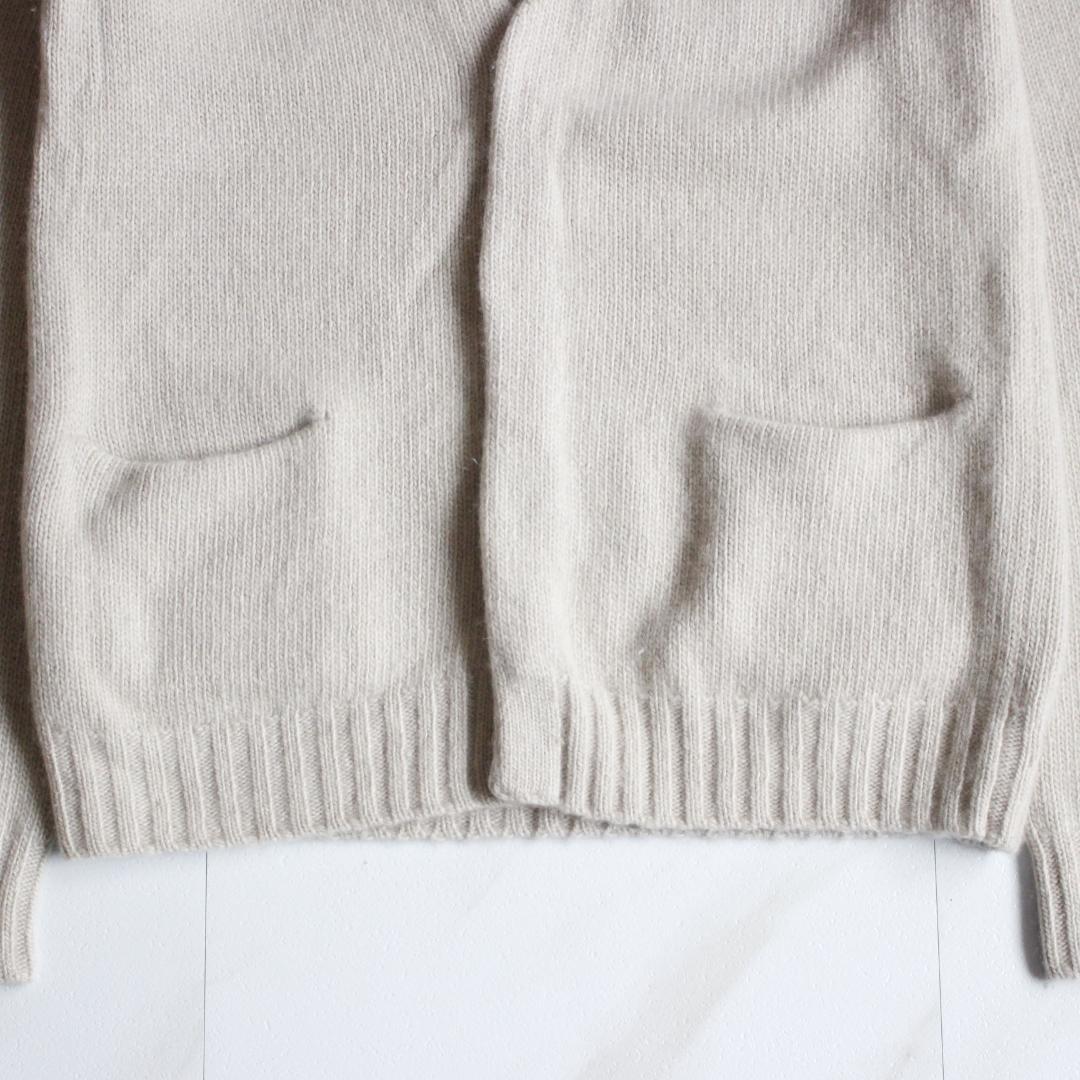 DRAWER カシミヤ98% 部分ケーブル編みニットカーディガン S ベージュ