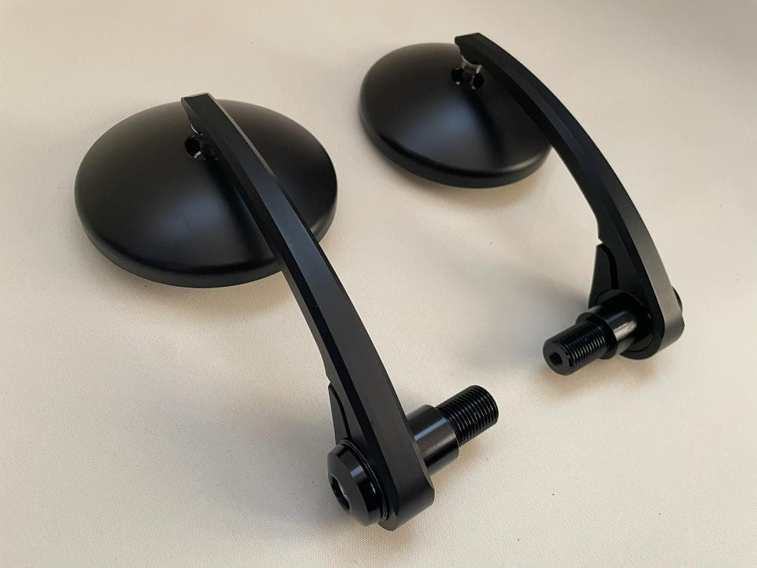 KiWAV ヤマハ車用 バーエンドミラー (エクリプス) 黒 16mmネジ式