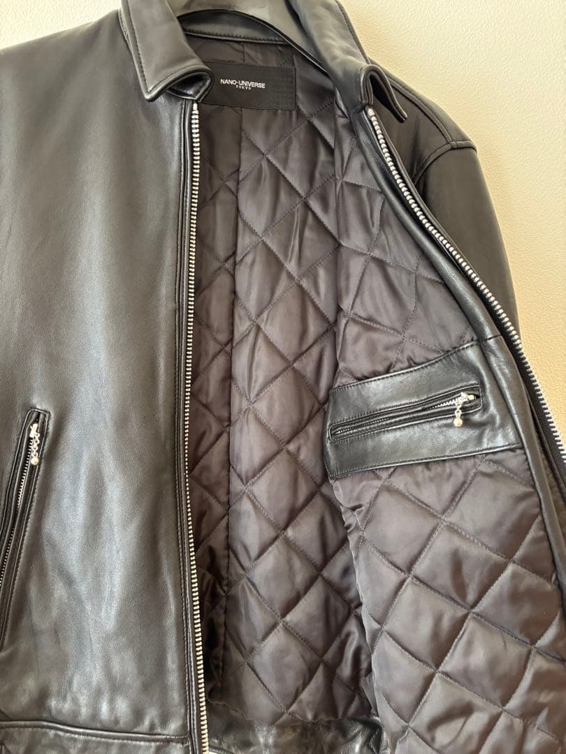 NANO UNIVERSE ブラックレザージャケット【美品】