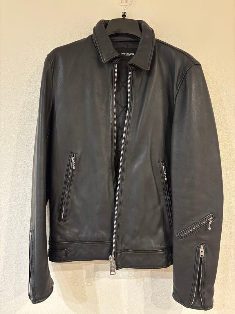 NANO UNIVERSE ブラックレザージャケット【美品】
