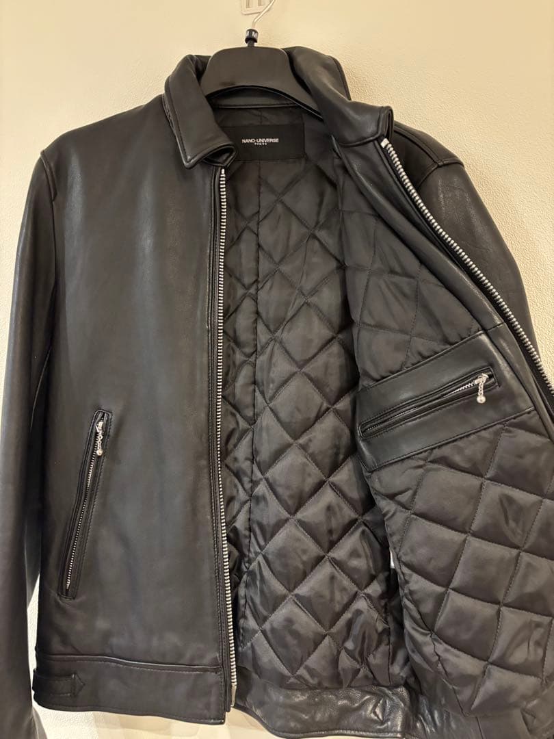 NANO UNIVERSE ブラックレザージャケット【美品】