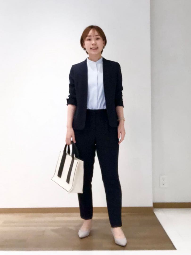 プラステ　2WAYライトストレッチ　ジャケット　パンツ　セットアップ　ネイビーS