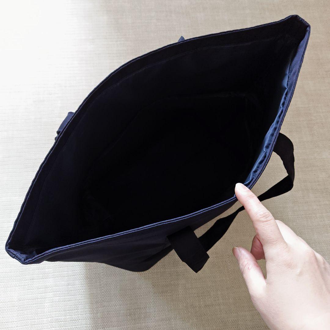 ファミリア　トートバッグ　ワッペン　大容量　ポケット　撥水　はっ水　ネイビー