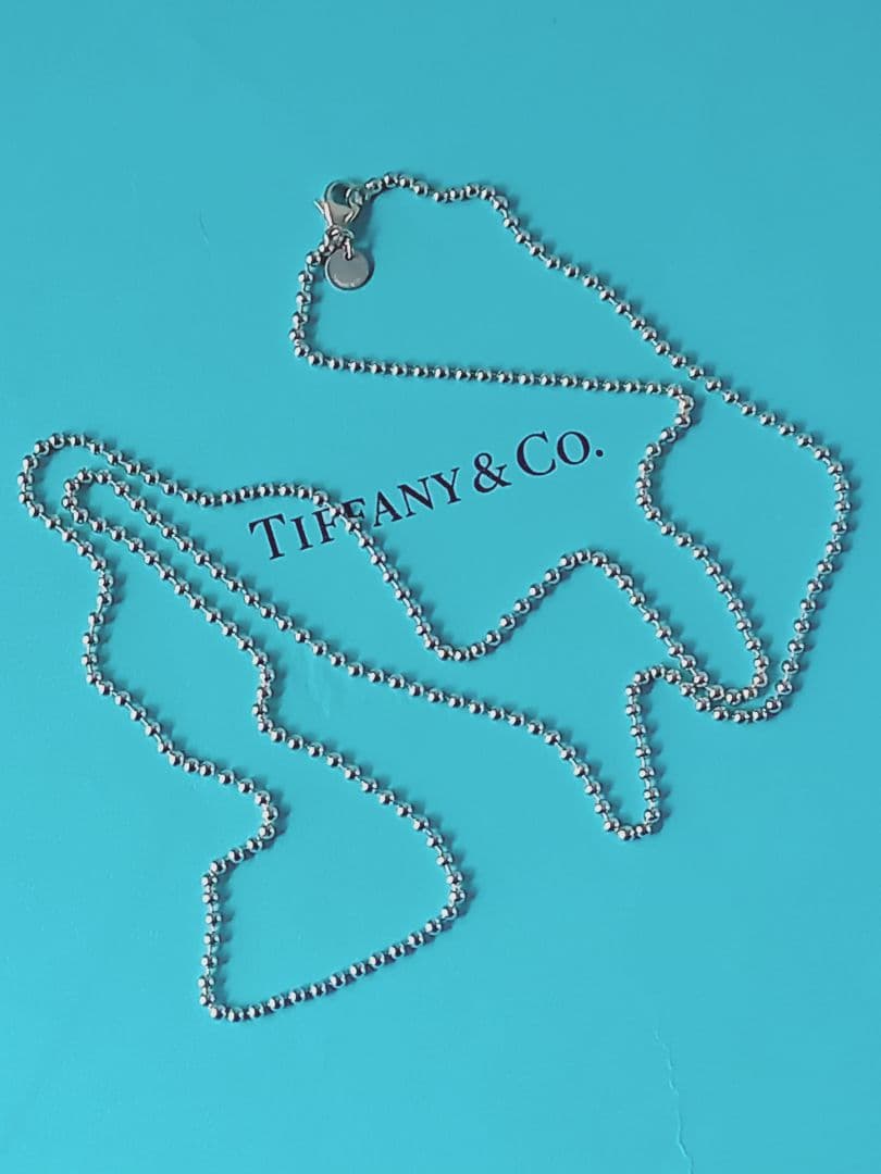 TIFFANY ティファニー ボールチェーン ロング ネックレス シルバー ②