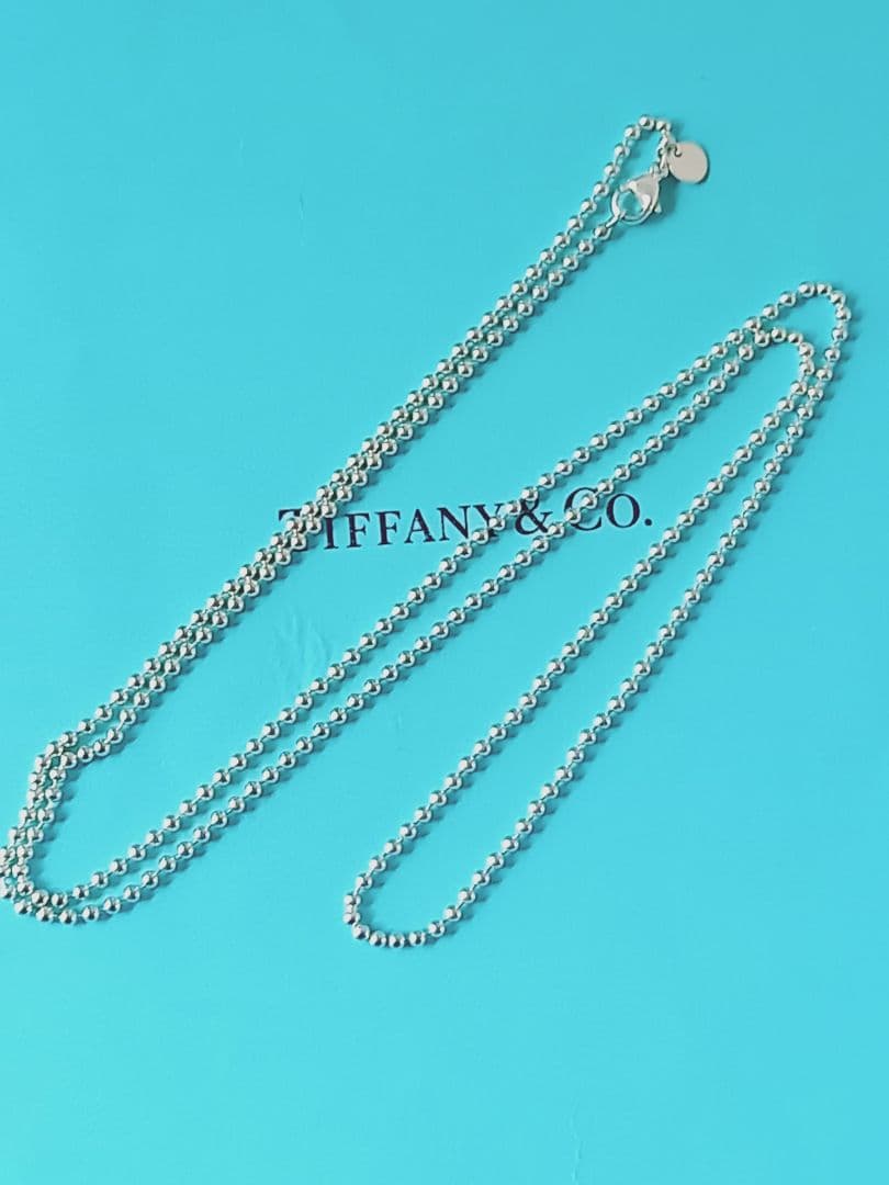 TIFFANY ティファニー ボールチェーン ロング ネックレス シルバー ②