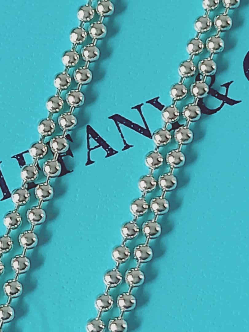 TIFFANY ティファニー ボールチェーン ロング ネックレス シルバー ②