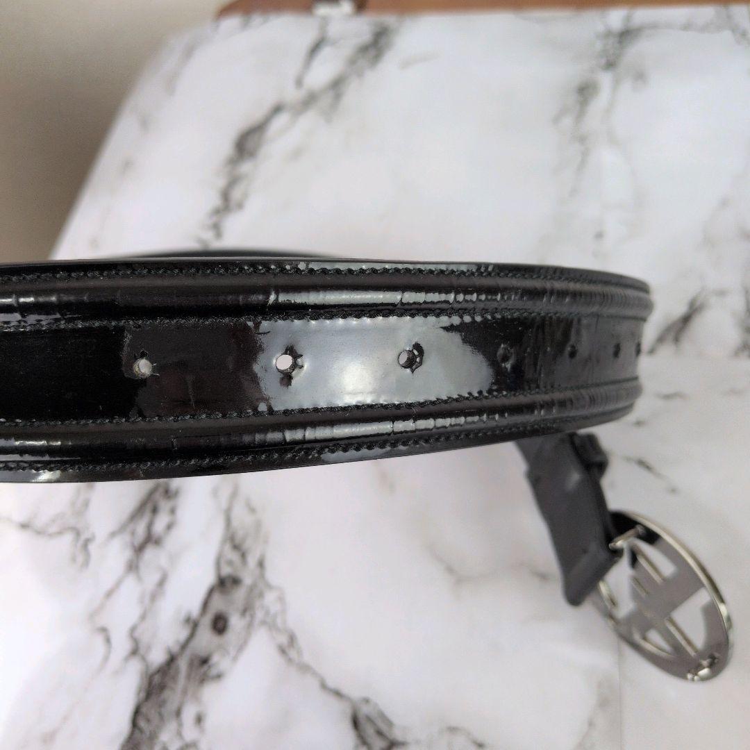 【美品】ジョルジオアルマーニ☆GAロゴ　バックル　ブラック　ベルト　ブラック