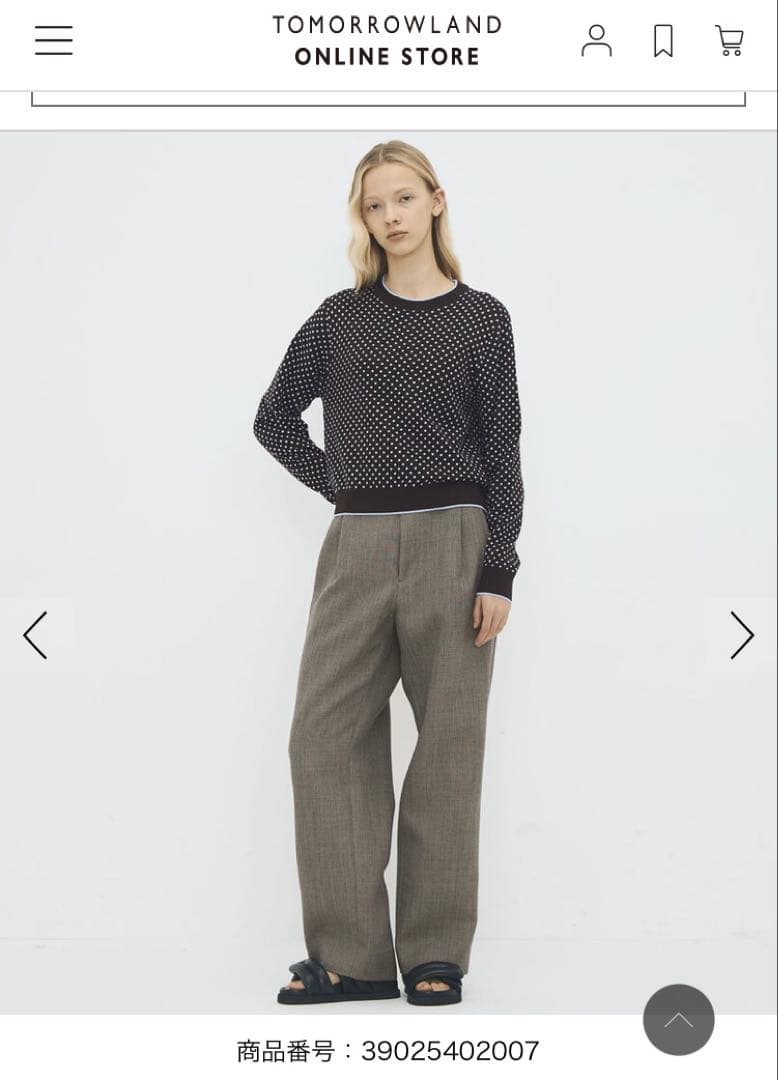 最終☆美品☆CABaN☆コットンカシミヤ ドットプルオーバー☆ダークブラウン